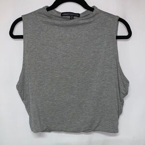 Naked Wardrobe Heather Gray Cropped Tank